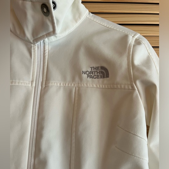 ❄️The North Face Soft Shell White Moto Style Jacket Size Small Fleece Lined - Picture 3 of 13